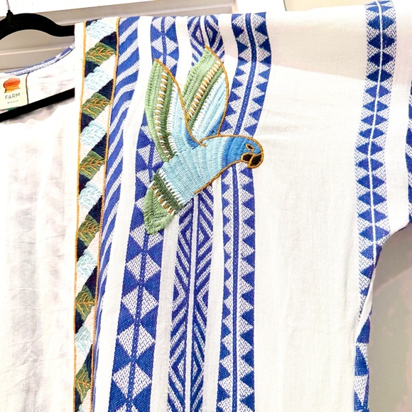 FARM Rio Blue and White Geometric Coverup - Picture 7 of 10